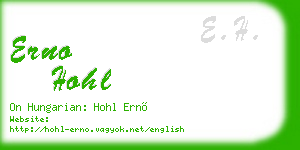 erno hohl business card